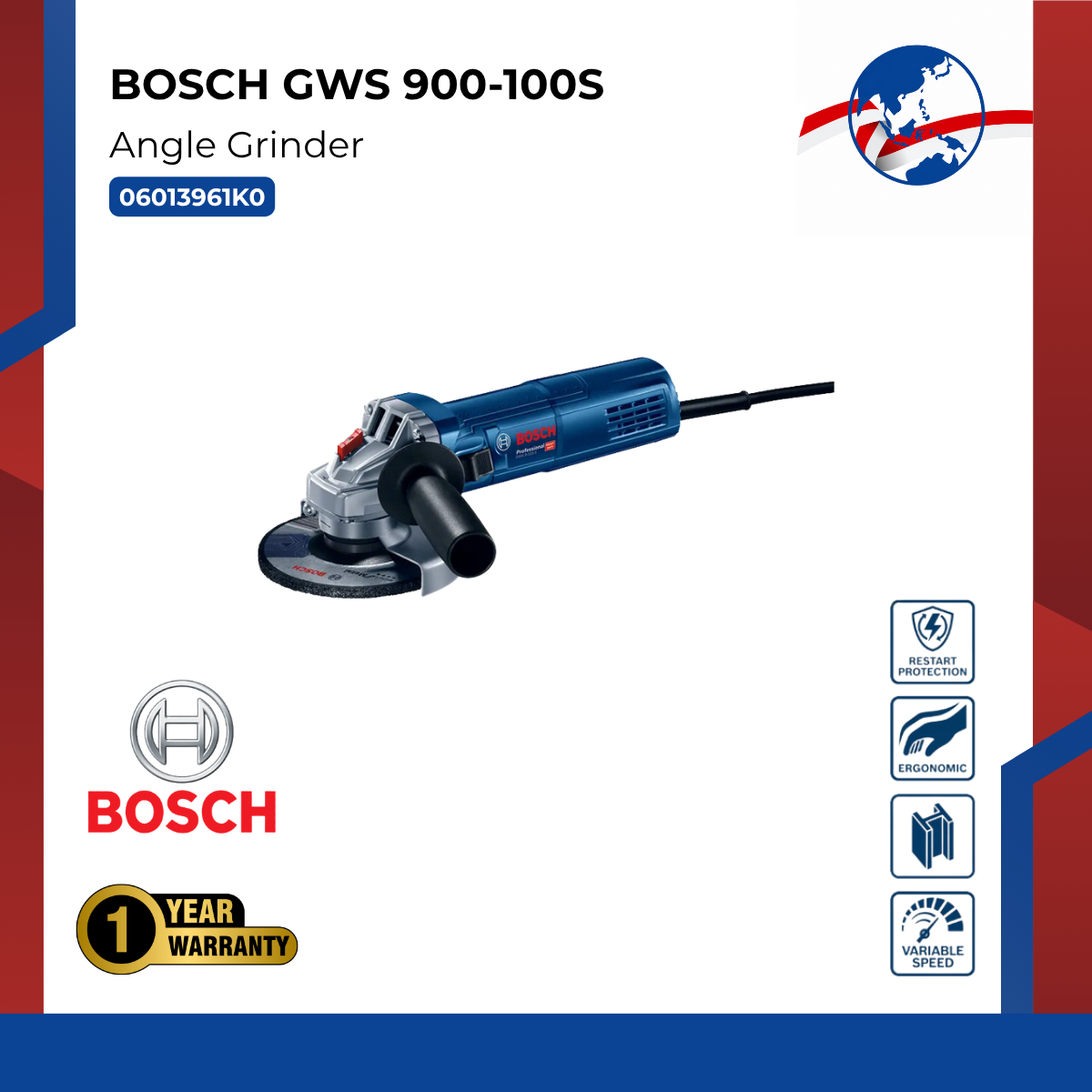 BOSCH Angle Grinder GWS 900-100s