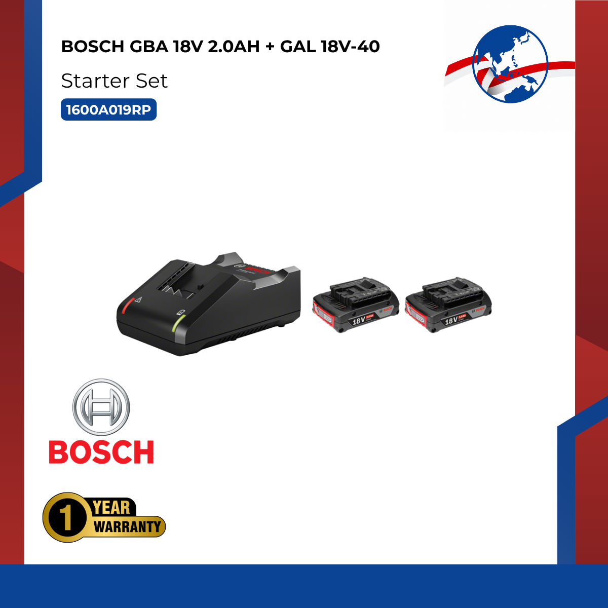 BOSCH Starter Set GBA 18V 2.0Ah + GAL 18V-40