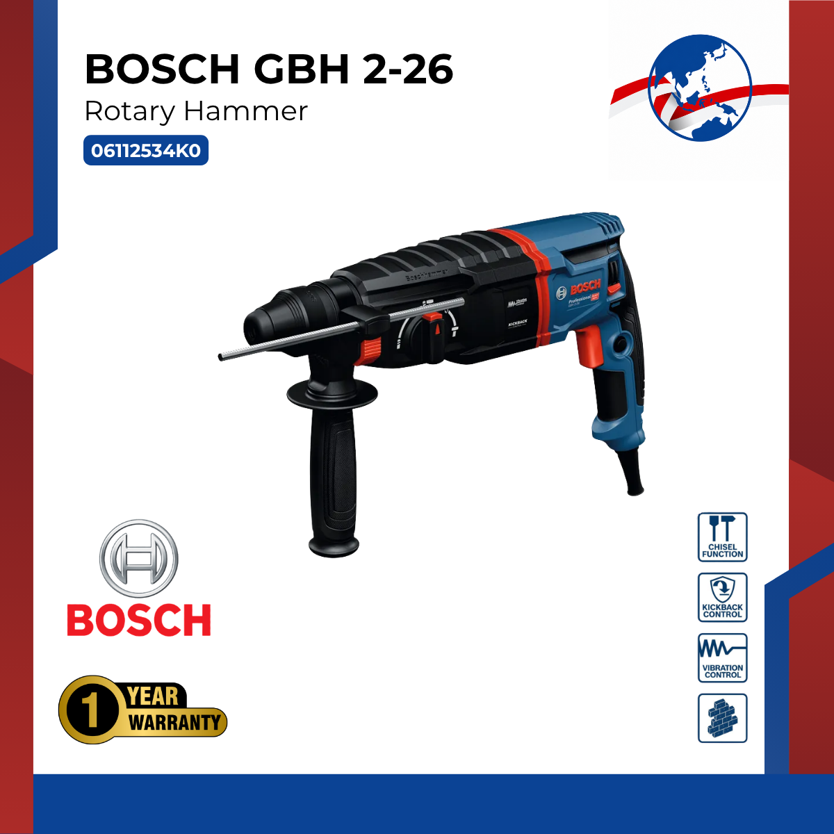 BOSCH Rotary Hammer GBH 2-26 Solo